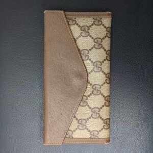 Gucci Brown Monogram Canvas Envelope Wallet